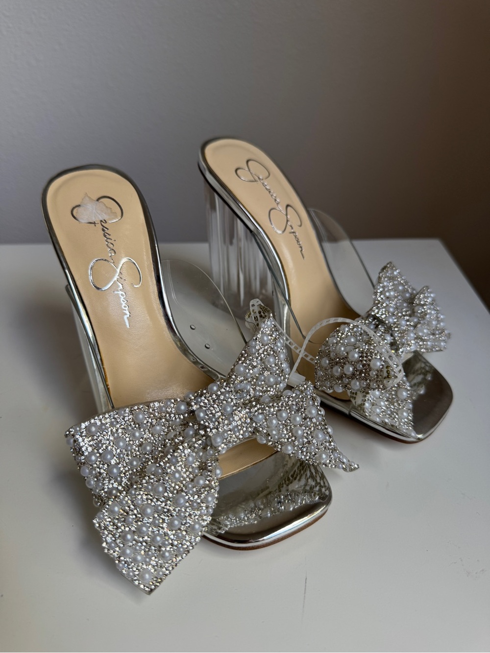NWT Jessica Simpson Saidah Block Heel Mule In Clear Sz 6 (no original box) - Picture 7 of 8